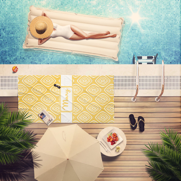 Tribal Diamond Pool Towel Lifestyle