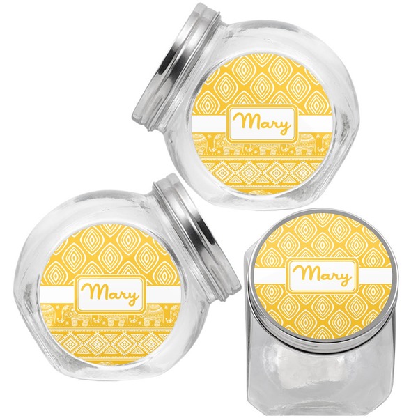 Tribal Diamond Puppy Treat Jar - Top Left Right