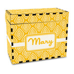 Tribal Diamond Wood Recipe Box - Full Color Print (Personalized)