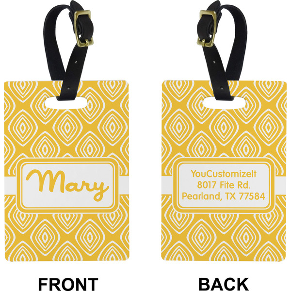 Tribal Diamond Rectangle Luggage Tag (Front + Back)