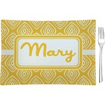 Tribal Diamond Rectangular Glass Appetizer / Dessert Plate - Single or Set (Personalized)