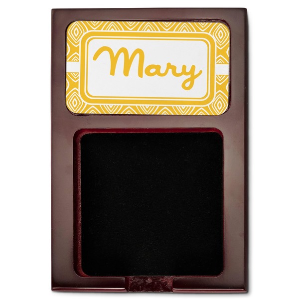 Tribal Diamond Red Mahogany Sticky Note Holder - Flat