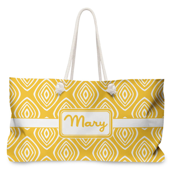 Custom Tribal Diamond Large Tote Bag with Rope Handles (Personalized)
