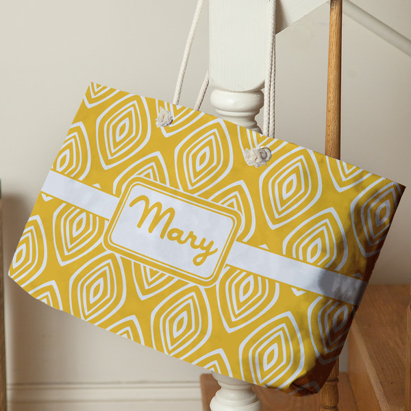 Tribal Diamond Large Rope Tote - Life Style