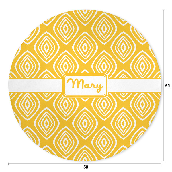 Tribal Diamond Round Area Rug - Size