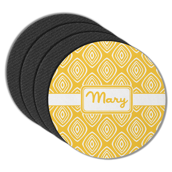 Tribal Diamond Round Coaster Rubber Back - Main