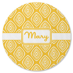 Tribal Diamond Round Rubber Backed Coaster (Personalized)