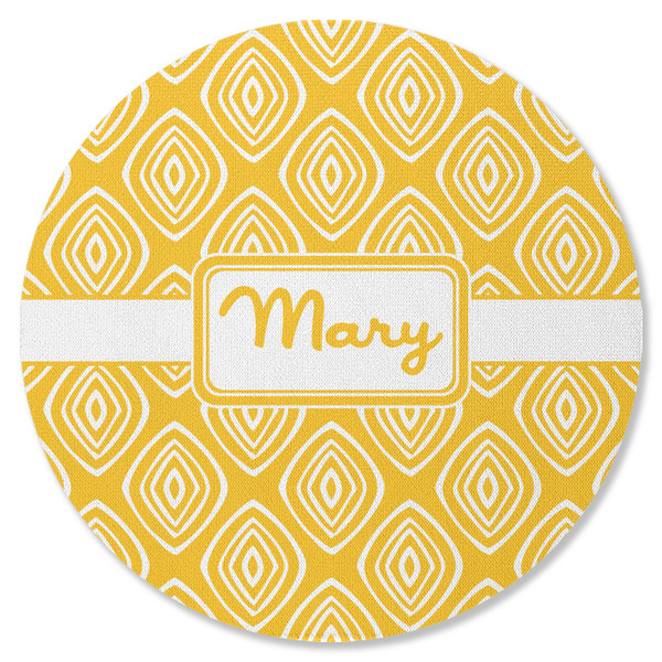 Custom Tribal Diamond Round Rubber Backed Coaster (Personalized)