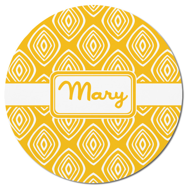 Tribal Diamond Round Fridge Magnet - FRONT