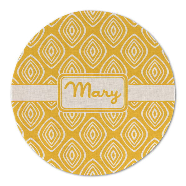 Tribal Diamond Round Linen Placemats - FRONT (Double Sided)