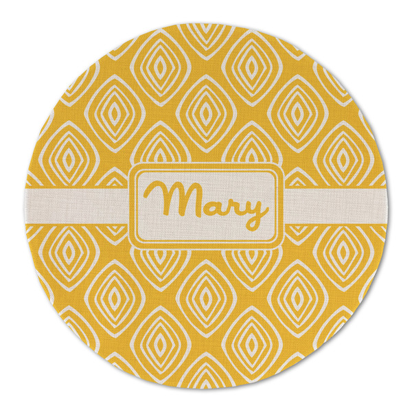 Custom Tribal Diamond Round Linen Placemat (Personalized)