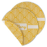 Tribal Diamond Round Linen Placemat - Double Sided - Set of 4 (Personalized)