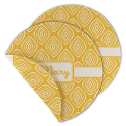 Tribal Diamond Round Linen Placemat - Double Sided - Set of 4 (Personalized)