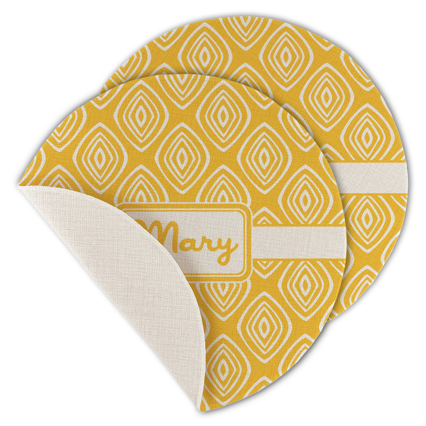 Tribal Diamond Round Linen Placemats - MAIN (Single Sided)