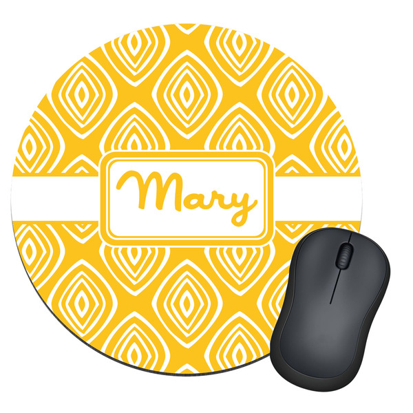 Custom Tribal Diamond Round Mouse Pad (Personalized)