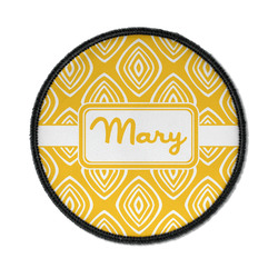 Tribal Diamond Iron On Round Patch w/ Name or Text
