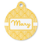 Tribal Diamond Round Pet ID Tag (Personalized)
