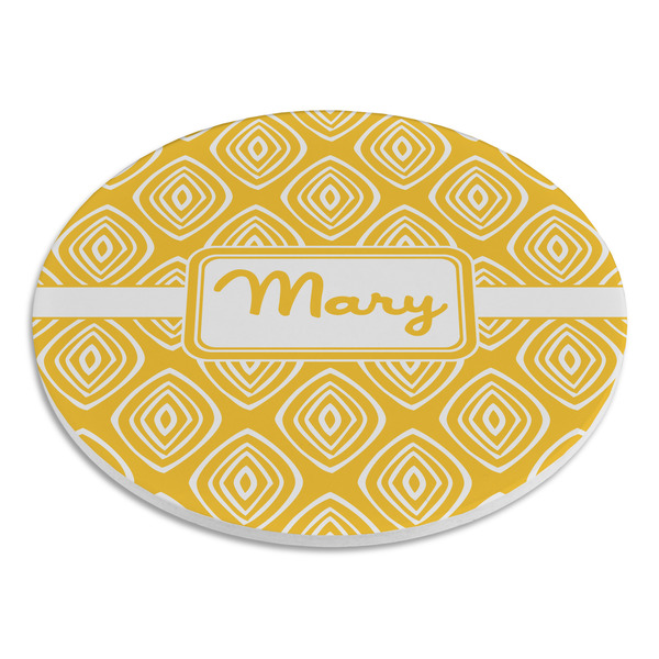 Tribal Diamond Round Stone Trivet - Angle View