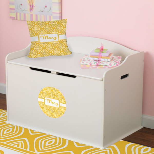 Tribal Diamond Round Wall Decal on Toy Chest