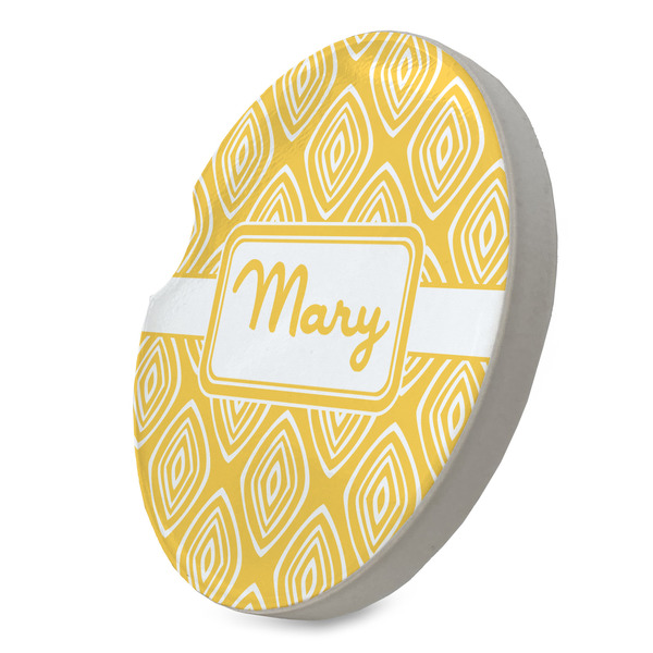 Tribal Diamond Sandstone Car Coaster - STANDING ANGLE