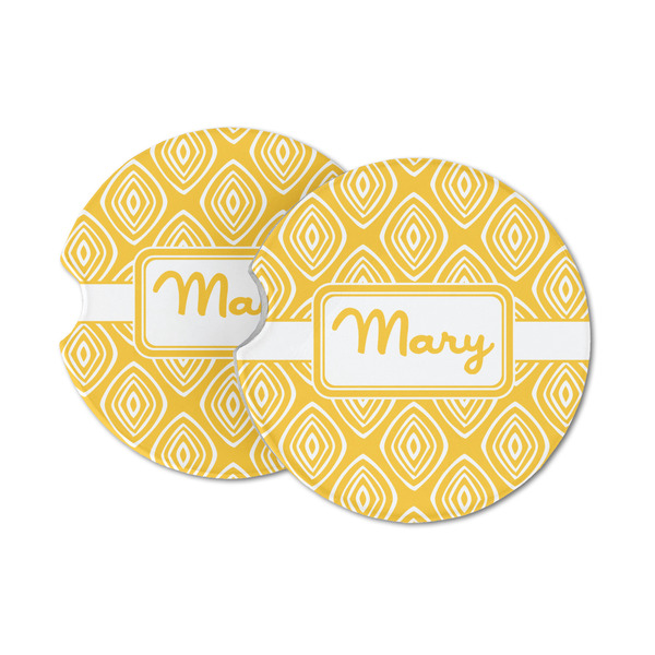 Custom Tribal Diamond Sandstone Car Coasters (Personalized)