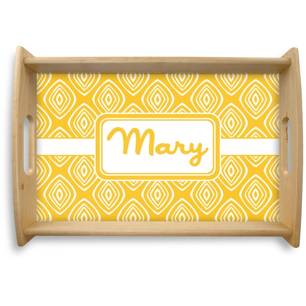 Custom Tribal Diamond Natural Wooden Tray - Small (Personalized)