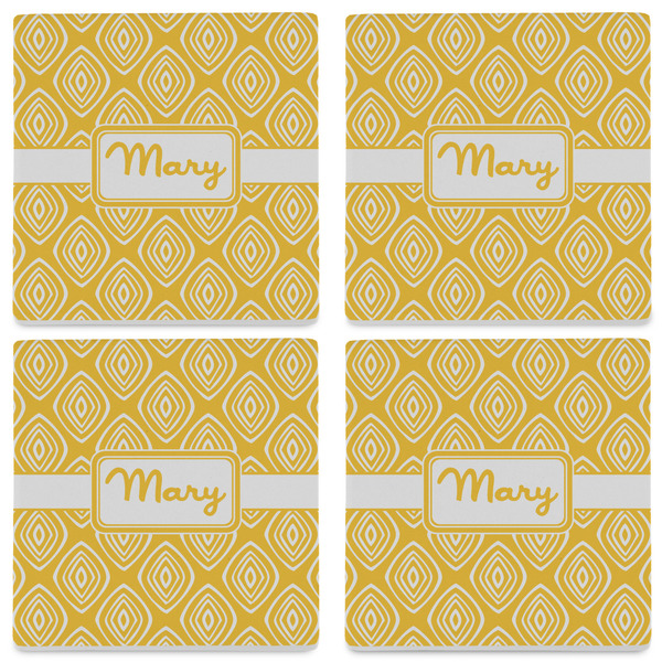 Tribal Diamond Set of 4 Sandstone Coasters - See All 4 View