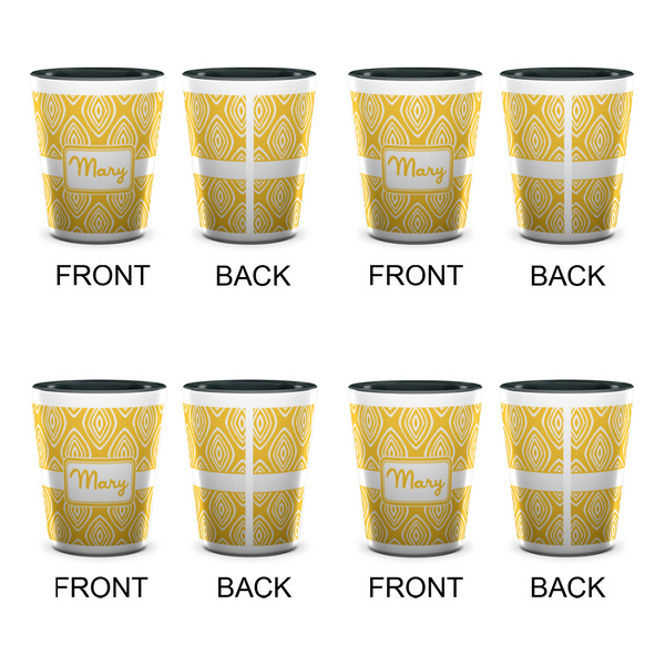 Tribal Diamond Shot Glassess - Two Tone - Set of 4 - APPROVAL