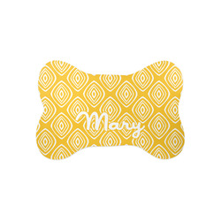Tribal Diamond Bone Shaped Dog Food Mat (Small) (Personalized)