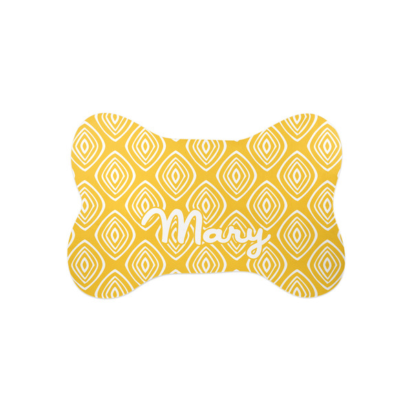 Custom Tribal Diamond Bone Shaped Dog Food Mat (Small) (Personalized)