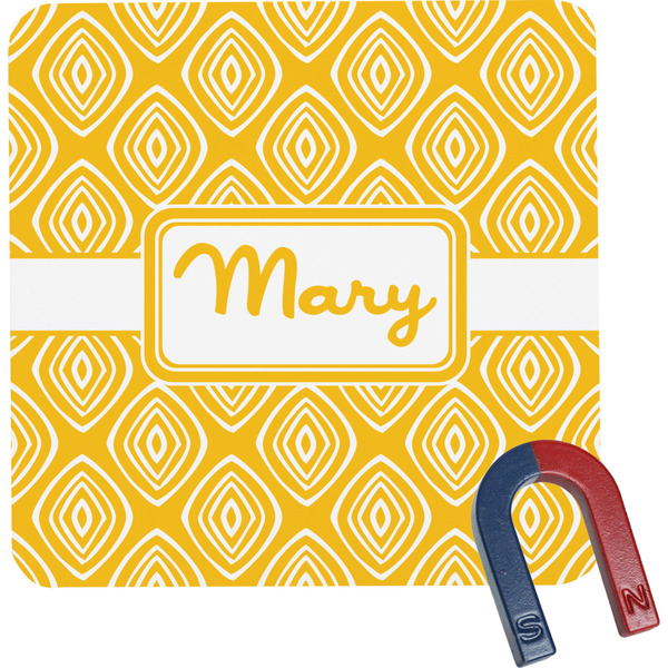 Custom Tribal Diamond Square Fridge Magnet (Personalized)