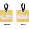 Tribal Diamond Square Luggage Tag (Front + Back)