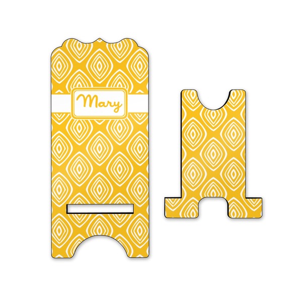 Tribal Diamond Stylized Phone Stand - Front & Back - Small