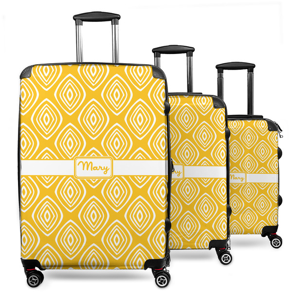 Custom Tribal Diamond 3 Piece Luggage Set - 20" Carry On, 24" Medium Checked, 28" Large Checked (Personalized)