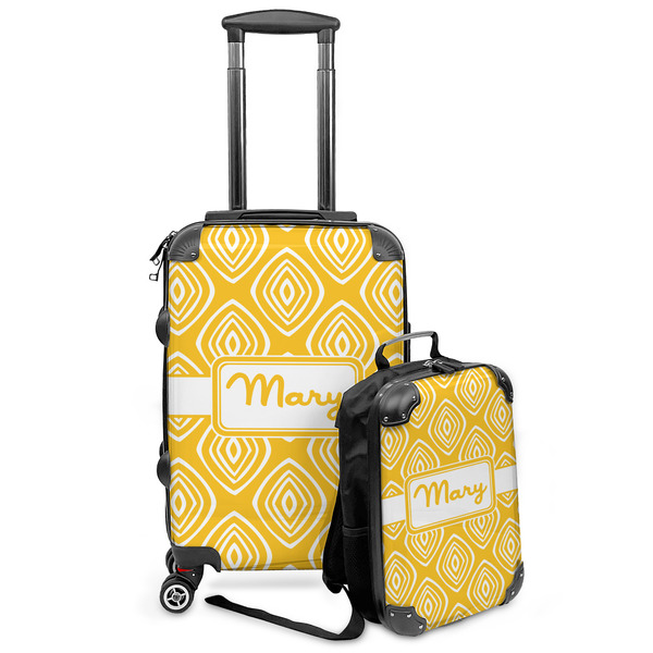 Custom Tribal Diamond Kids 2-Piece Luggage Set - Suitcase & Backpack (Personalized)