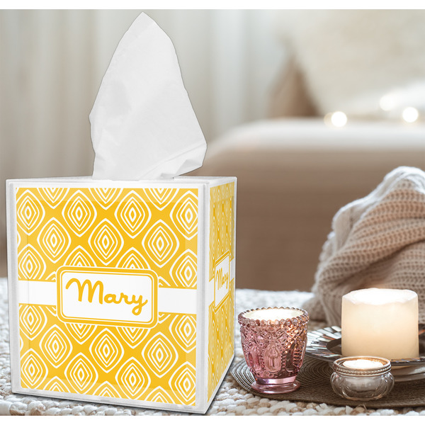 Tribal Diamond Tissue Box - LIFESTYLE