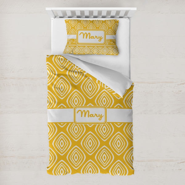 Custom Tribal Diamond Toddler Bedding Set - With Pillowcase (Personalized)