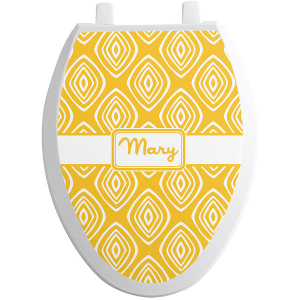 Tribal Diamond Toilet Seat Decal (Personalized)