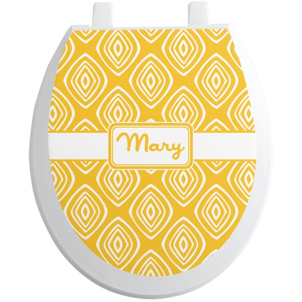 Custom Tribal Diamond Toilet Seat Decal (Personalized)