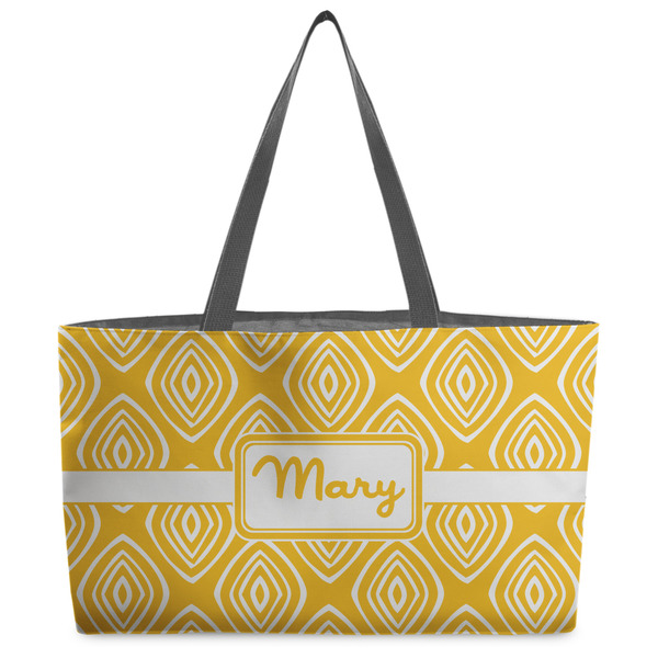 Custom Tribal Diamond Beach Totes Bag - w/ Black Handles (Personalized)