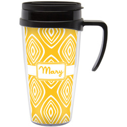 Tribal Diamond Acrylic Travel Mug with Handle (Personalized)