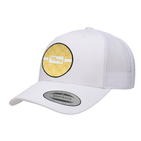 Custom Tribal Diamond Trucker Hat - White (Personalized)