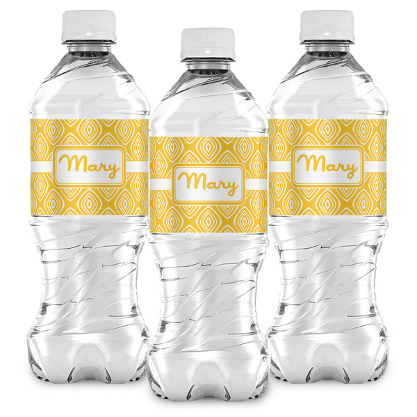 Tribal Diamond Water Bottle Labels - Front View