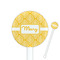 Tribal Diamond 5.5" Round Plastic Stir Sticks - White - Single Sided (Personalized)