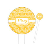 Tribal Diamond Round Plastic Food Picks (Personalized)