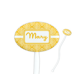 Tribal Diamond Oval Plastic Stir Sticks (Personalized)