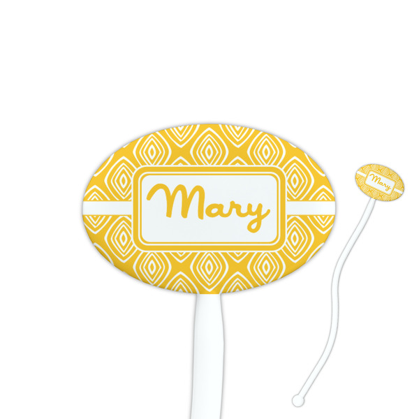 Custom Tribal Diamond Oval Plastic Stir Sticks (Personalized)