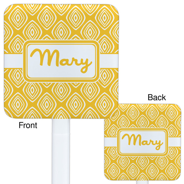 Tribal Diamond White Plastic Stir Stick - Double Sided - Approval