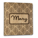 Tribal Diamond Wood 3-Ring Binder - 1" Letter Size (Personalized)