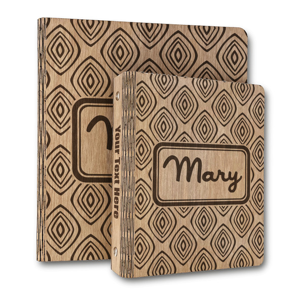 Custom Tribal Diamond Wood 3-Ring Binder (Personalized)